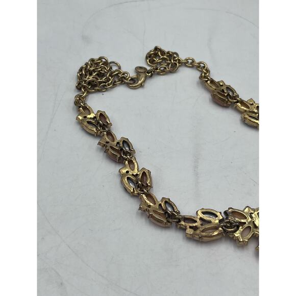 J. Crew Pink, Beige, Blush Marquis Stones Crystals Pointed Vine Necklace - Picture 16 of 16